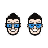Hoofd met blauwe glazen royalty-vrije illustratie Hoofd met blauwe glazen royalty-vrije illustratie