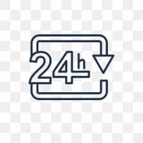 24 horas de icono del vector aislado en el fondo transparente, linear stock de ilustración 24 horas de icono del vector aislado en el fondo transparente, linear stock de ilustración