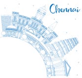 Horizon de Chennai d'ensemble avec les points de repère et l'espace bleus de copie illustration de vecteur Horizon de Chennai d'ensemble avec les points de repère et l'espace bleus de copie illustration de vecteur