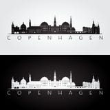 Horizon de Copenhague et silhouette de points de repère illustration de vecteur Horizon de Copenhague et silhouette de points de repère illustration de vecteur