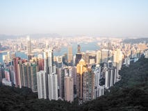 Horizon de Hong Kong Vue de crête de Victoria photo stock Horizon de Hong Kong Vue de crête de Victoria photo stock