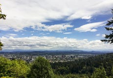 Horizon de van de binnenstad van Portland Oregon stock afbeeldingen Horizon de van de binnenstad van Portland Oregon stock afbeeldingen