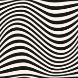 Horizontal curved wavy lines pattern. Striped monochrome vector stock illustration Horizontal curved wavy lines pattern. Striped monochrome vector stock illustration