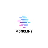 Horizontal dotted strips. Isolated line art logo template. Abstract linear logotype. Colorful geometric icon. Outline royalty free illustration Horizontal dotted strips. Isolated line art logo template. Abstract linear logotype. Colorful geometric icon. Outline royalty free illustration