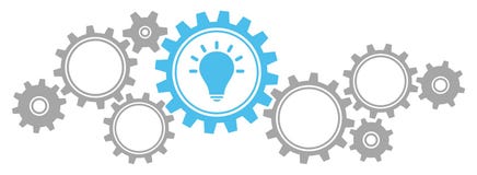 Horizontal Gears Border Graphics Idea Gray And Blue stock illustration Horizontal Gears Border Graphics Idea Gray And Blue stock illustration