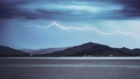 Horizontal Lightning royalty free stock photography Horizontal Lightning royalty free stock photography