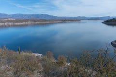 Horizontal of Roosevelt Lake in southeast Arizona. Royalty Free Stock Image Horizontal of Roosevelt Lake in southeast Arizona. Royalty Free Stock Image