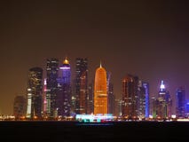Horizonte de Doha Qatar fotos de archivo Horizonte de Doha Qatar fotos de archivo
