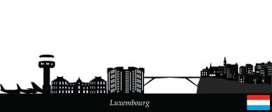 Horizonte de la ciudad de Luxemburgo stock de ilustración Horizonte de la ciudad de Luxemburgo stock de ilustración