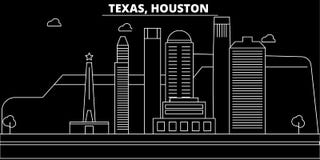 Horizonte de la silueta de Houston LOS E.E.U.U. - Ciudad del vector de Houston, arquitectura linear americana, edificios Viaje de ilustración del vector Horizonte de la silueta de Houston LOS E.E.U.U. - Ciudad del vector de Houston, arquitectura linear americana, edificios Viaje de ilustración del vector