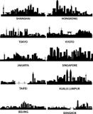 Horizontes asiáticos de las ciudades stock de ilustración Horizontes asiáticos de las ciudades stock de ilustración