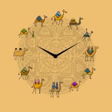 Horloge avec la conception de chameaux illustration libre de droits Horloge avec la conception de chameaux illustration libre de droits