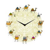 Horloge avec la conception de chameaux illustration stock Horloge avec la conception de chameaux illustration stock