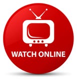Horloge online rode ronde knoop vector illustratie Horloge online rode ronde knoop vector illustratie