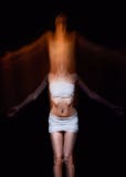 Horror shot: soul is leaving body of woman. Blurry effect stock photos Horror shot: soul is leaving body of woman. Blurry effect stock photos