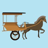 Horse carriage cart asia vector delman old traditional transportation indonesia stock illustration Horse carriage cart asia vector delman old traditional transportation indonesia stock illustration
