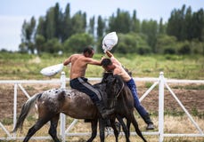 Horse game at Song Kul Lake in Kyrgyzstan stock image Horse game at Song Kul Lake in Kyrgyzstan stock image