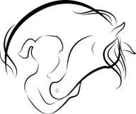 Horse and girl vector illustration Horse and girl vector illustration
