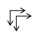 Horyzontalny strzały ikony wektoru znak i symbol odizolowywający na białym tle, Horyzontalny strzała logo pojęcie ilustracji Horyzontalny strzały ikony wektoru znak i symbol odizolowywający na białym tle, Horyzontalny strzała logo pojęcie ilustracji