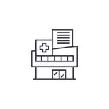Hospital linear icon concept. Hospital line vector sign, symbol, illustration. vector illustration Hospital linear icon concept. Hospital line vector sign, symbol, illustration. vector illustration