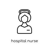 Hospital Nurse icon. Trendy modern flat linear vector Hospital N stock illustration Hospital Nurse icon. Trendy modern flat linear vector Hospital N stock illustration