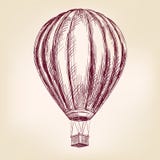 Hot air balloon, airship or transport hand drawn vector illustration sketch Stock Image Hot air balloon, airship or transport hand drawn vector illustration sketch Stock Image
