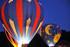 Hot Air Balloons At Night Royalty Free Stock Photography
