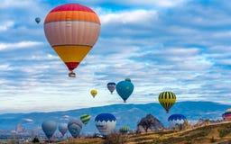 Hot Air Balloons In Goreme Cappadocia, Turkey stock photography Hot Air Balloons In Goreme Cappadocia, Turkey stock photography