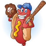 Hot Dog Baseball Cartoon Character Stock Image Hot Dog Baseball Cartoon Character Stock Image