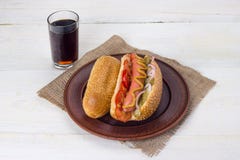 Hot dog on a plate royalty free stock image Hot dog on a plate royalty free stock image