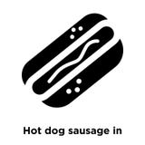 Hot dog sausage in bread icon vector isolated on white backgroun vector illustration Hot dog sausage in bread icon vector isolated on white backgroun vector illustration