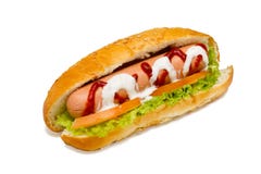 Hot dog sur un fond blanc photo stock Hot dog sur un fond blanc photo stock