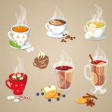 Hot drinks icons set vector illustration Hot drinks icons set vector illustration