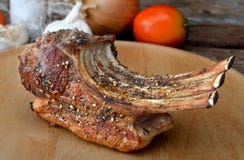 Hot grilled lamb ribs. royalty free stock images Hot grilled lamb ribs. royalty free stock images