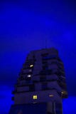 Hotel bij nacht, Montpellier, Frankrijk royalty-vrije stock afbeelding Hotel bij nacht, Montpellier, Frankrijk royalty-vrije stock afbeelding