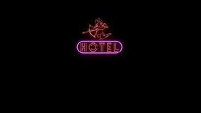 Hotel Neon Sign Flickering Alpha Channel