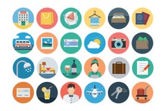 Hotel and Restaurant Flat Colored Icons 1 stock illustration Hotel and Restaurant Flat Colored Icons 1 stock illustration