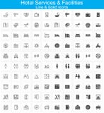 Hotel Services And Facilities Line And Solid Icons Set, Outline Stock Photos Hotel Services And Facilities Line And Solid Icons Set, Outline Stock Photos