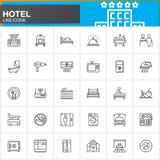 Hotel Services And Facilities Line Icons Set, Outline Vector Symbol Collection, Linear Pictogram Pack. Signs, Logo Illustration. Royalty Free Stock Image