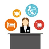 Hoteldienstleistungen und -reise vektor abbildung Hoteldienstleistungen und -reise vektor abbildung