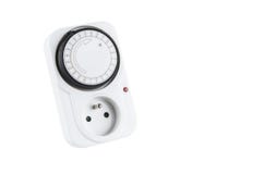 24 Hour Mains Plug In Timer Switch Time Clock european socket. stock image 24 Hour Mains Plug In Timer Switch Time Clock european socket. stock image
