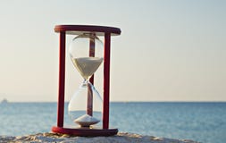 Hourglass On The Beach Of The Red Sea Stock Image