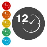 12 hours customer service. Vector icon stock illustration 12 hours customer service. Vector icon stock illustration