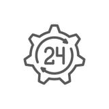 24 hours technical service, support time line icon. stock illustration 24 hours technical service, support time line icon. stock illustration