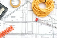 House building plan stock photo House building plan stock photo