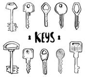 House and car key doodles of hand drawn keys stock illustration House and car key doodles of hand drawn keys stock illustration