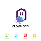 House Cleaning Logo Concept Design Vector. Cleaning Home Logo Template royalty free illustration House Cleaning Logo Concept Design Vector. Cleaning Home Logo Template royalty free illustration