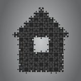 House Puzzle Four Pieces. Banner Renting, Leasing. stock illustration House Puzzle Four Pieces. Banner Renting, Leasing. stock illustration