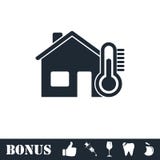 House temperature icon flat stock illustration House temperature icon flat stock illustration