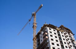 House Under Construction With Construction Crane Stock Image House Under Construction With Construction Crane Stock Image